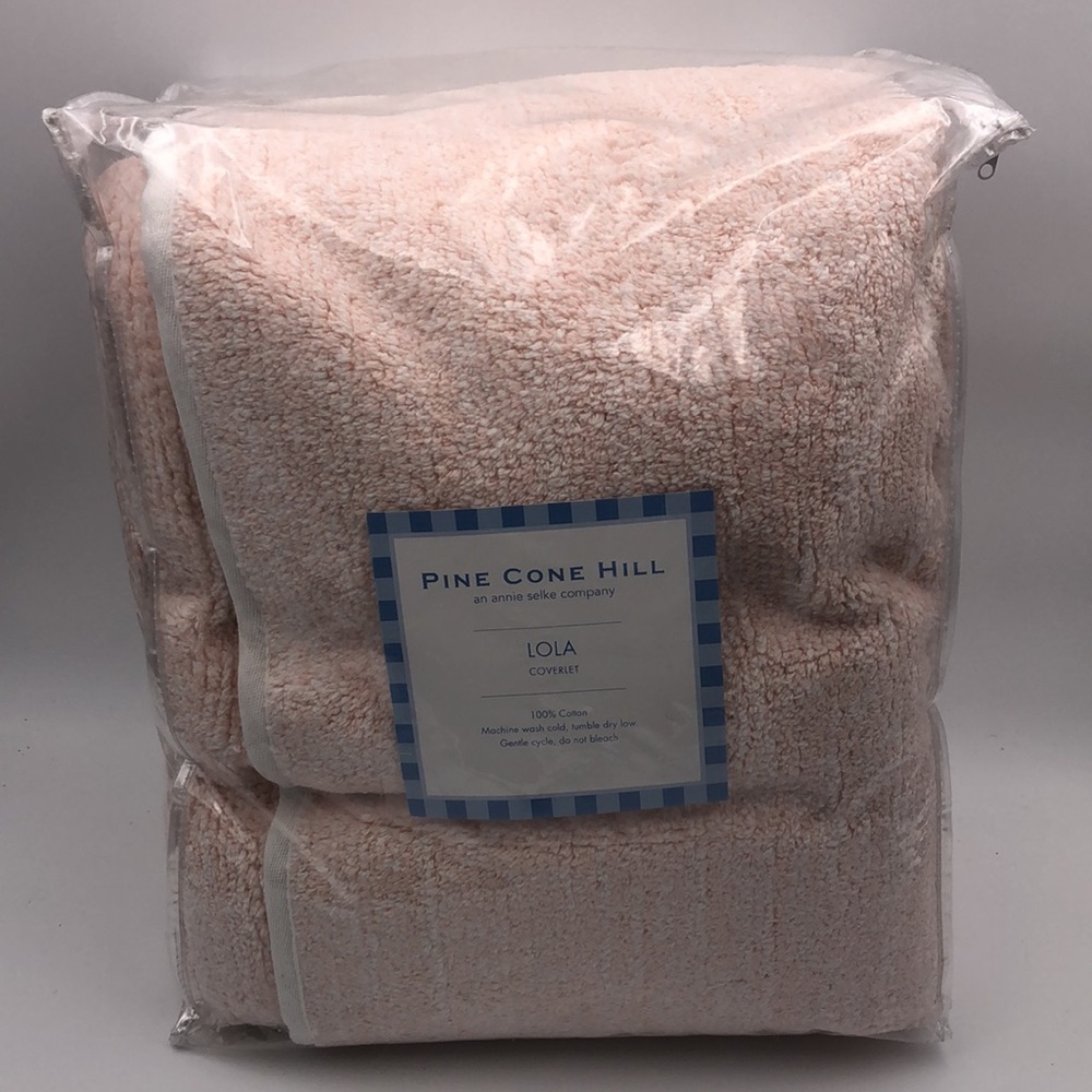 Pine Cone Hill Lola Pink Candlewick King Coverlet - Picture 3 of 4